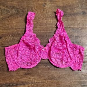 Smart & Sexy 40C Pink Sheer Lace Bra